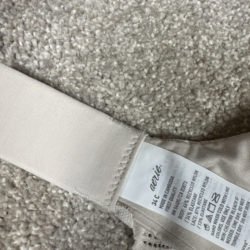 New Aerie by American Eagle size 34C Demi bra Off White Lace Push‎ Up Coverage - Picture 5 of 8